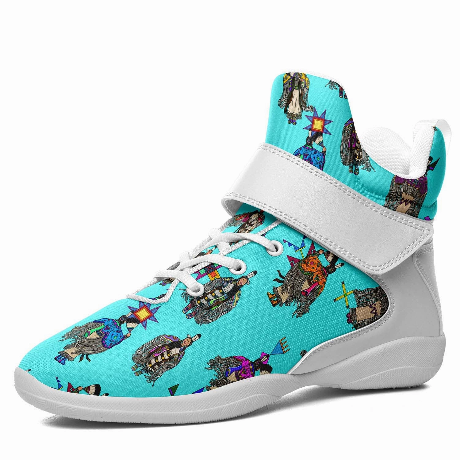 Women's Tradish Dancers Turquoise Ipottaa Basketball / Sport High Top Shoes - White Sole Cheap Basketball Shoes Size 9