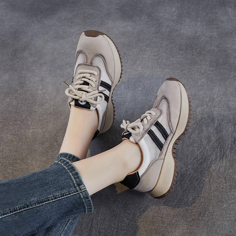 Women Styilsh Hollow Mesh Leather Casual Sneakers Sneakers Janesville Wi