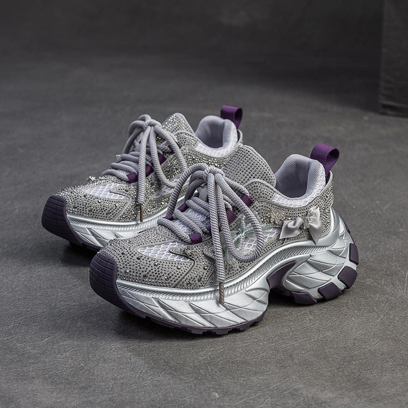 Asics Running Sneakers Women Stylish Breathable Mesh Chunky Platform Sneakers