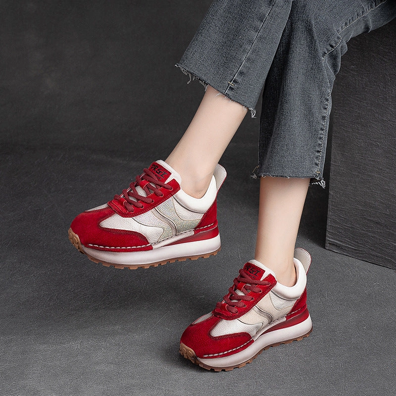 Women Stylish Leather Patchwork Casual Sneakers Kevin Hart Sneakers