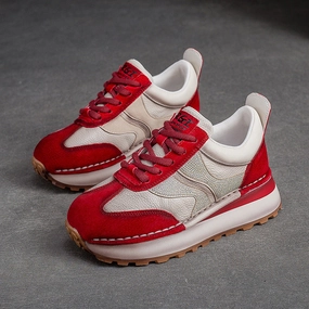 Women Stylish Leather Patchwork Casual Sneakers Valentine Sneakers 2025