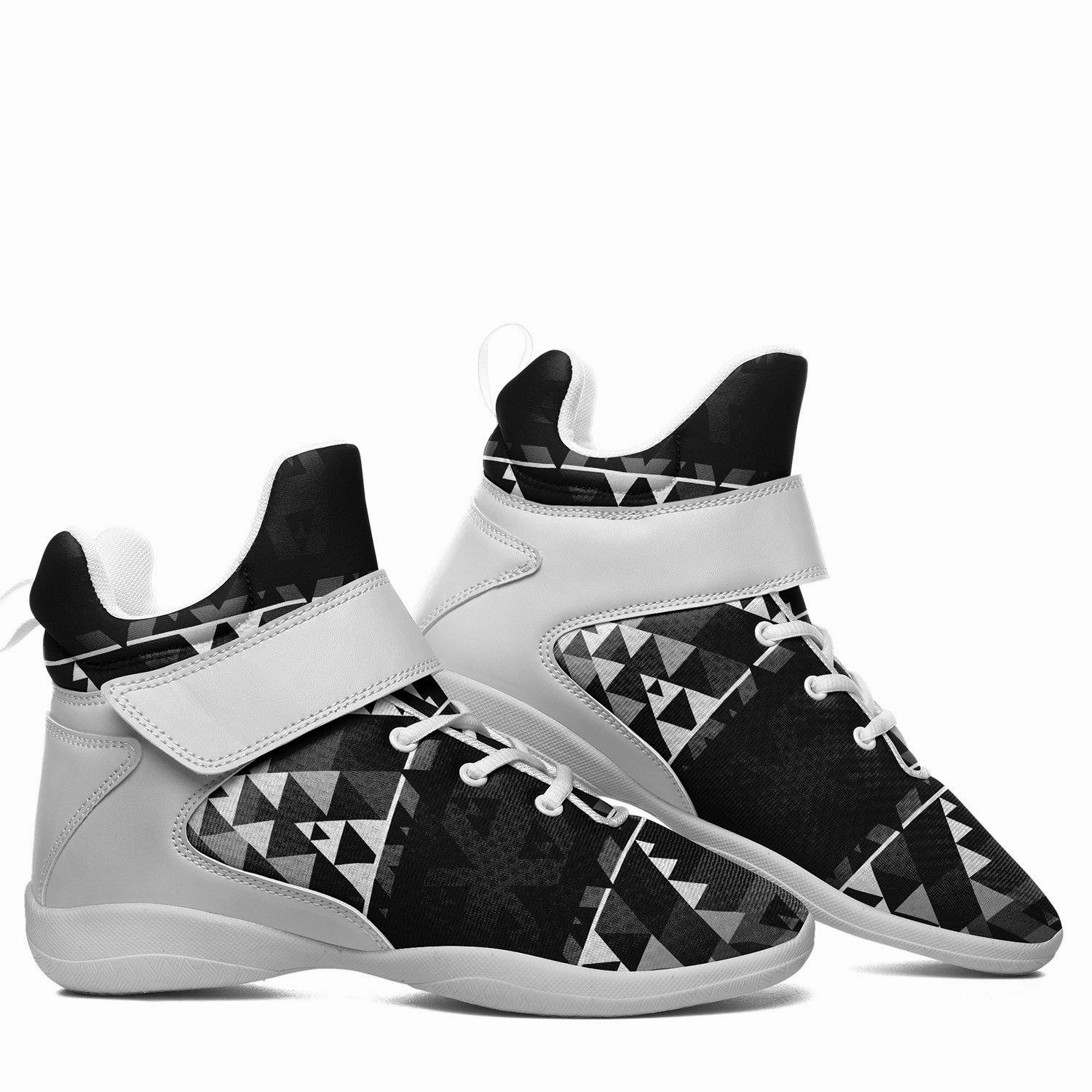 Writing on Stone Black and White Ipottaa Basketball / Sport High Top Shoes
