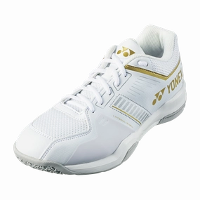 Yonex Power Cushion Strider Flow Unisex Badminton Shoes - White/Gold Badminton Shoes Can Be Used For Running