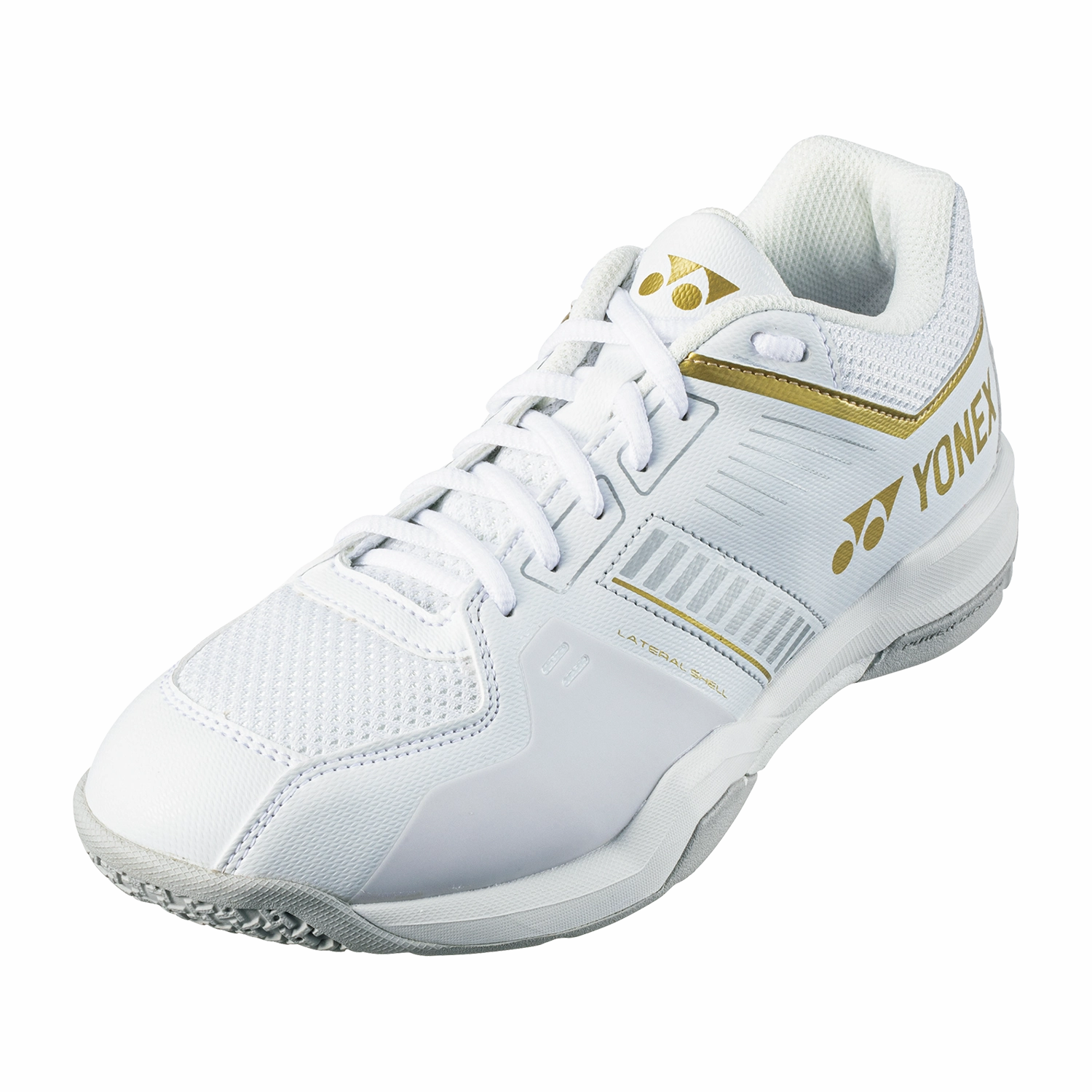 Yonex Power Cushion Strider Flow Unisex Badminton Shoes - White/Gold Vintage Badminton Shoes