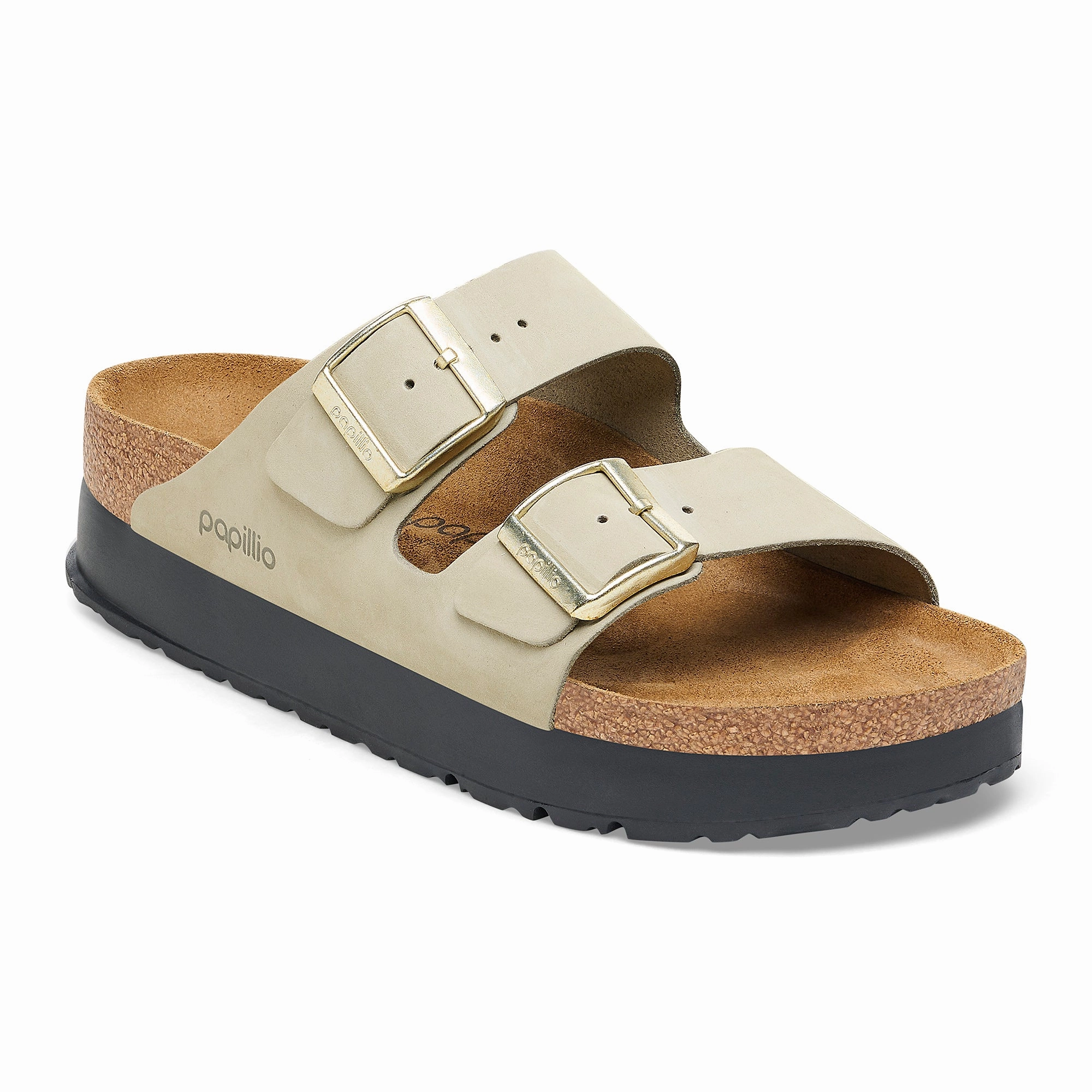 Clogs Women Shearling Papillio Arizona Platform eucalyptus nubuck by Birkenstock