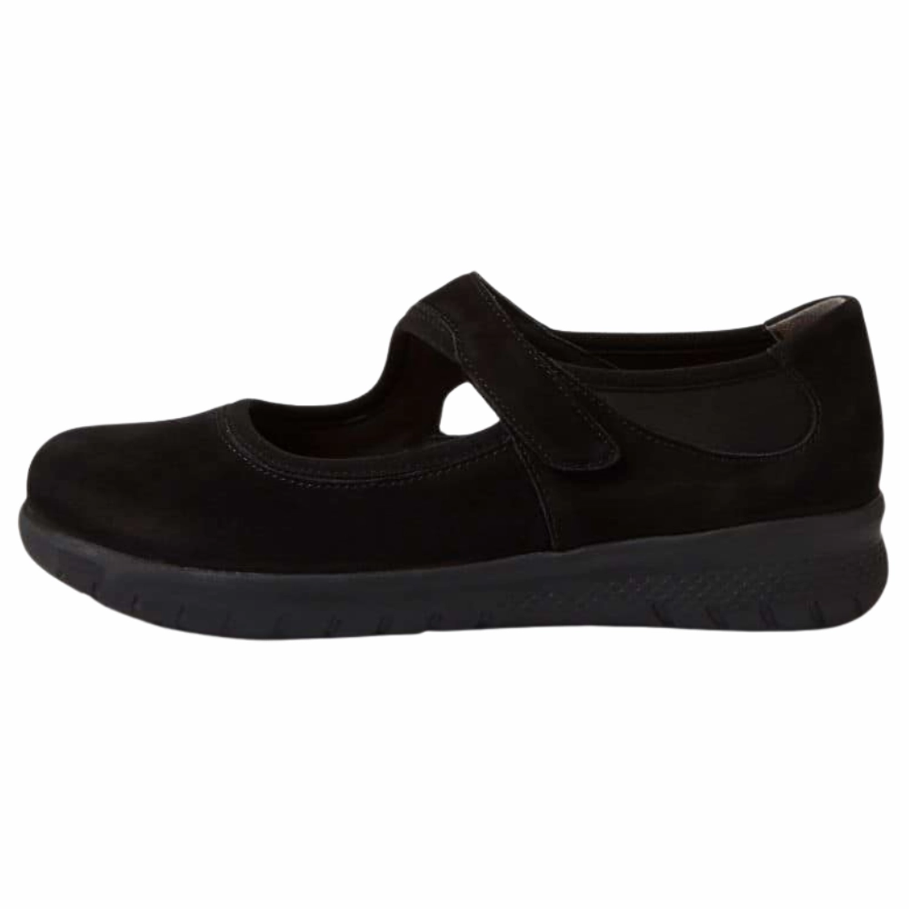 Ziera Silvani Black Nubuck Mary Jane (Women's) Dyeable Mary Jane Shoes